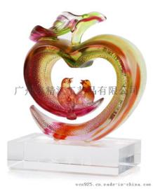 琉璃平安幸福工艺品摆件，保险公司庆典礼品，广州琉璃纪念品礼品，深圳琉璃工艺品厂家，琉璃商务礼品装饰摆件