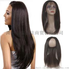 直条360真人发块 全蕾丝发块前头配件 22x4x2inch 外贸欧美印度真人发