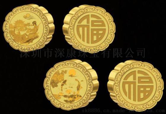北京纯金月饼商用礼品直销工厂批发价格中秋节纯金999月饼