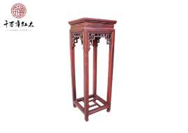 红酸枝家具 古典红木花架 千百年红木