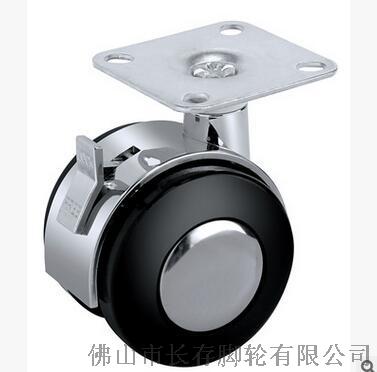 厂家供应1.5寸厚合金空气净化器空调扇平底万向脚轮带刹车CC-0204
