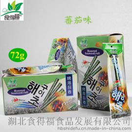 休闲食品 食得福海苔卷烤海苔蕃茄味6g*12卷*12盒/箱