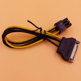 SATA 电源15p转6P显卡反向电源转接线 15针 6PIN显卡电源线sata