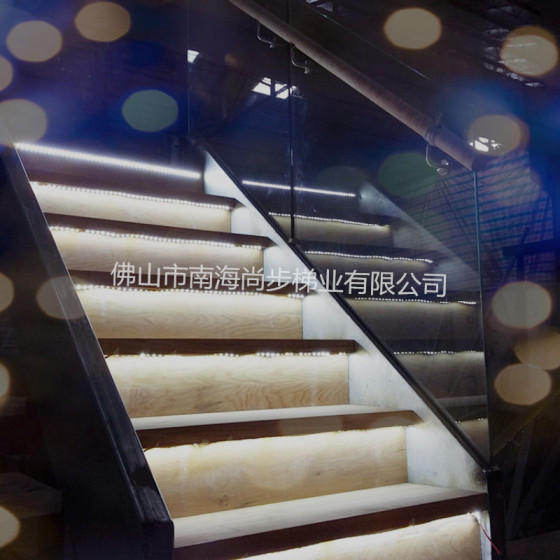 尚步楼梯双边钢板U型楼梯