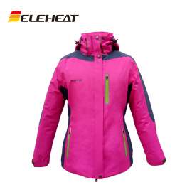 户外休闲滑雪电热服女防水厂家批发智能加热服装女冲锋衣登山服