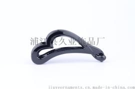 久业饰品 桃心大香蕉夹 经典亮黑色发夹 厂家直销