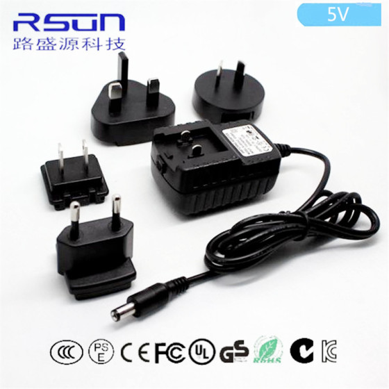深圳厂家直销5V400MA适配器 2W可换头开关电源(美欧英澳)