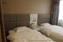 快捷酒店式客房床公寓旅馆宾馆标间全套家具软包床头靠板床架床屏