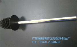 潮州鸿祥一体式镜面不锈钢刷杆圆形黑色马桶垫刷毛