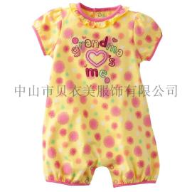 平角哈衣 外贸品牌女童平角哈衣批发 短袖哈衣 爬爬服 婴儿装 童装哈衣