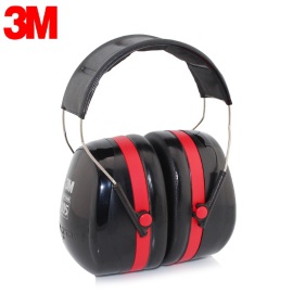 3M H10A 105超高降噪型防噪音耳罩高频降噪耳罩 黑红色