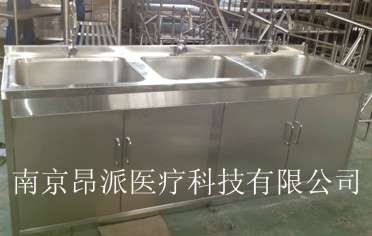 不锈钢清洗槽，三位浸泡槽，三池浸泡池，三槽清洗槽柜门式