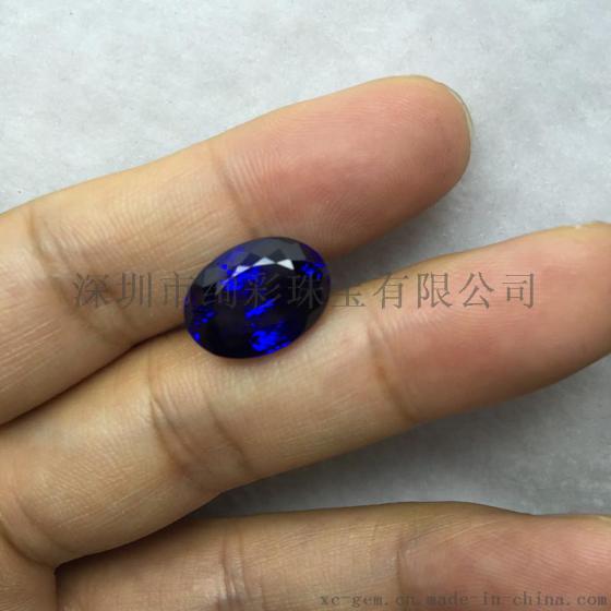 绚彩珠宝专业坦桑石批发,各种大小的坦桑蓝裸石戒面,颜色分级明确