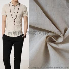 现货供应纯色仿麻21s全棉62*50色织老粗布 休闲衣服汉服面料批发