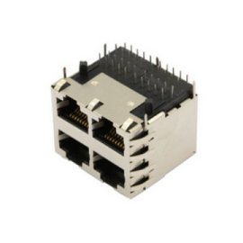 HR902201C  2X2 RJ45集成百兆滤波器 无灯带弹  网络连接器