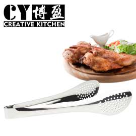 无磁不锈钢精巧食品夹 烧烤夹 面包夹 烘焙夹多用食品夹