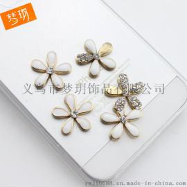 五朵花手工diy材料包 合金饰品配件 手机壳贴钻配件 diy发饰配件