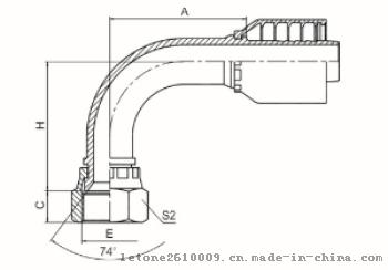 90°国标公制内螺纹74°外锥面 参考REF.GB/T9065.1