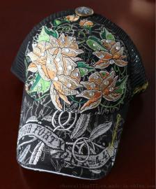 青岛冠达制帽定制各式绣花网眼帽卡车帽海绵网帽型号GD-615