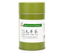 西湖工夫一级龙井茶圆罐绿100g
