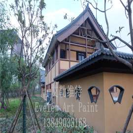 稻草漆仿古稻草泥涂料稻草壳墙面漆效果稻草质感材料