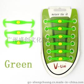 v-tie牛角鞋带硅胶懒人鞋带2016新品地摊热卖外贸批发货源