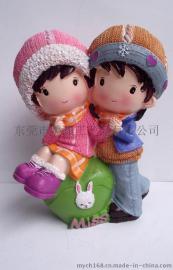 30108-坐苹果兔情侣 广州市 DIY石膏像白坯娃娃公仔批发