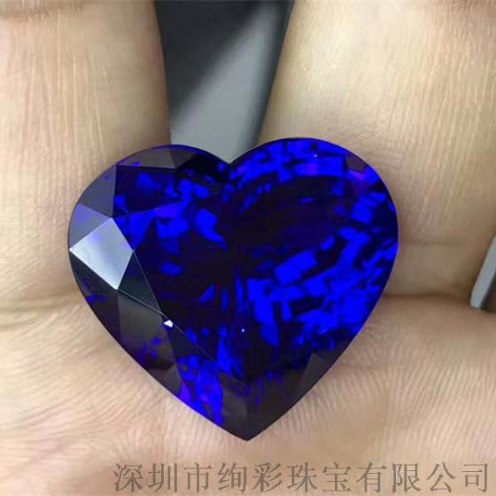 绚彩珠宝 海洋之心坦桑石裸石 可定制豪华项链 40.43克拉