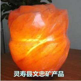 雕刻型玫瑰盐灯天然水晶盐灯时尚床头盐灯纯手工打造现货供应
