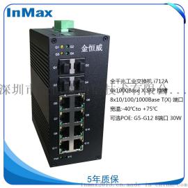 InMax金恒威 4光8电 全千兆工业级交换机 千兆工业环网交换机 金恒威原装正品