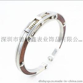德利鑫 DLXZZ 红木手镯 不锈钢手镯 欧美镯新款时尚饰品 SS0605 厂家