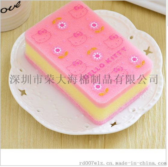 HELLO KITTY厨房清洁海绵擦加厚百洁布强力去污洗碗抹布魔力