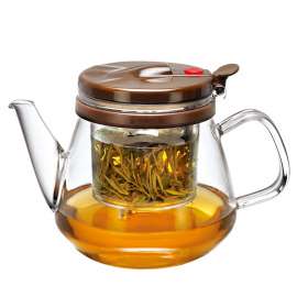 耐高温带嘴玻璃泡茶壶