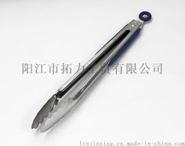 厂家直销不锈钢硅胶12寸烧烤夹子 牛排面包食品食物夹