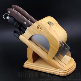 好太太2076 3Cr13不锈钢进口木八件套 厨房套刀