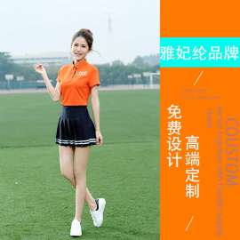 定制POLO衫工作服T恤班服翻领长短袖企业文化衫夏季纯色服装印字
