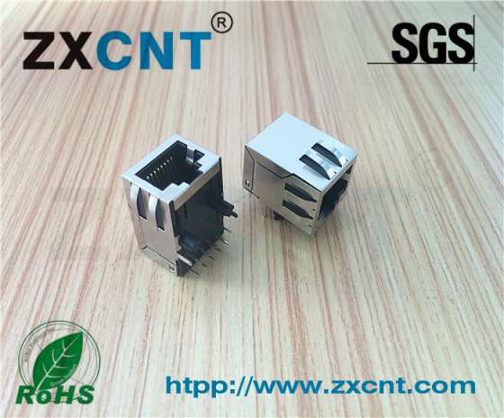 RJ45无灯带弹百兆网络连接器，RJ45带变压器插座