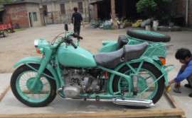 仿古750边三轮摩托车 蓝色