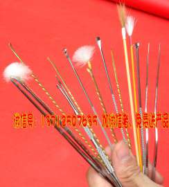 刘福艺采耳工具铜丝鹅毛棒，铜耳毛