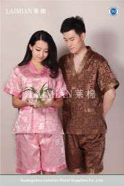 莱棉供应丝绵桑拿服 提花男女套装 汗蒸酒店水疗专用 厂家直销