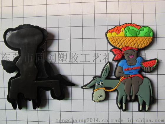 PVC毛驴冰箱贴  彩色图案滴胶磁胶贴  卡通早教冰箱贴