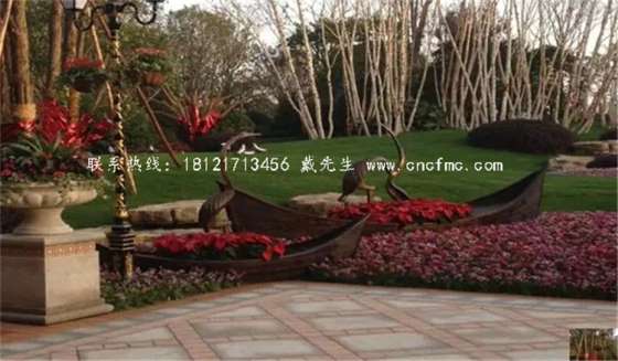 装饰木船价格小区景观木船公园园艺装饰船防腐木