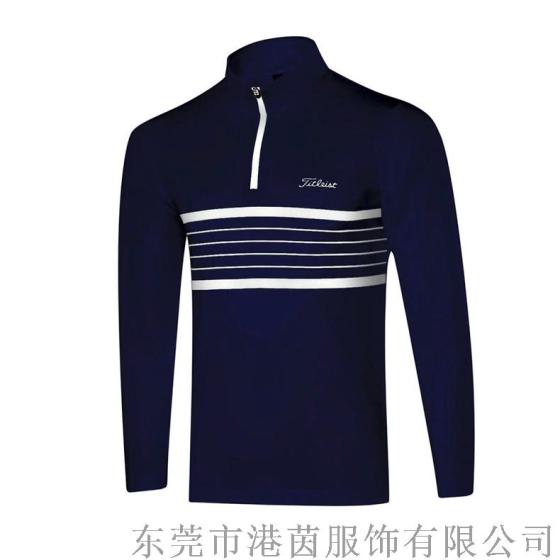 新款秋冬高尔夫服装男长袖T恤 定制高尔夫男运动上衣POLO衫球服
