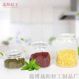 圆口方底储物罐 五谷杂粮干果等存储玻璃瓶 透明易清洁 泡菜瓶 金属卡口玻璃瓶 厂家加工定制 外贸出口