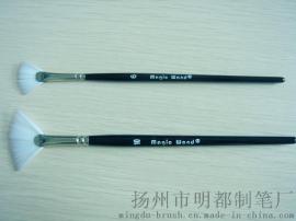 扇形白色化纤丝铜镀镍管黑色木杆画笔