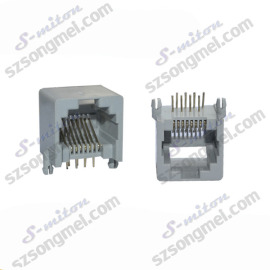 （厂家直销）RJ45-8P8C网络插座 环保网络插座 PCB网络插座