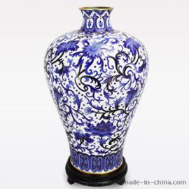 京锐景泰蓝15寸青纹梅