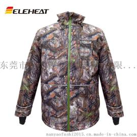 厂家批发户外服装智能发热服野外仿生迷彩军训电热服冲锋衣男耐磨