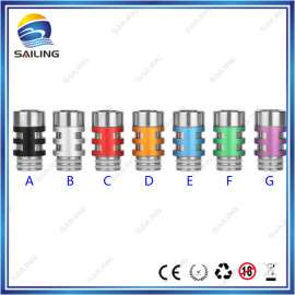 2016火热畅销烟嘴的sailing drip tips 不锈钢加铝王字吸嘴颜色多