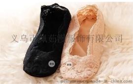 隐形袜船袜 春夏女韩国浅口蕾丝袜子 不掉跟硅胶防滑袜套